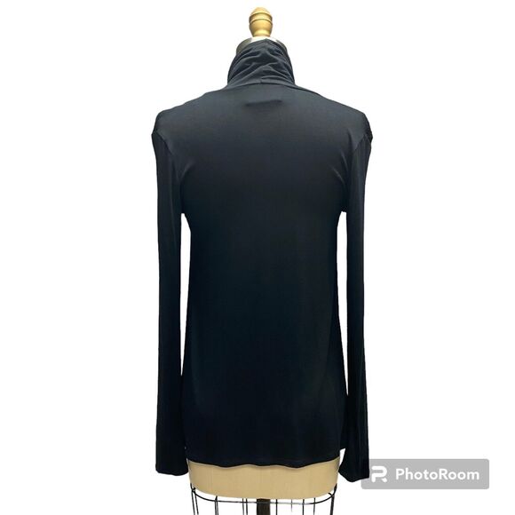 Romeo & Juliet Couture Draped Smocked Cardigan Top Womens Sz S Black - Picture 2 of 13